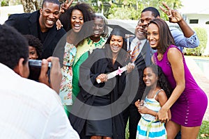 African American Student Celebrates Graduation