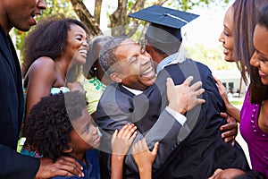 African American Student Celebrates Graduation