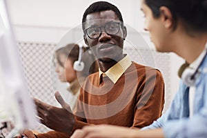 African-American Student in Computer Class