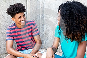 African american teens have fun photo