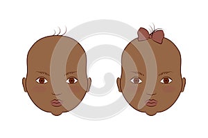 African American twins boy and girl.