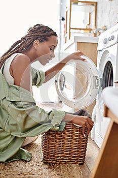 An African American woman with afro