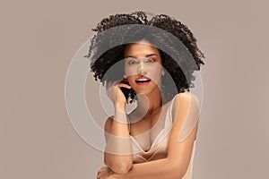 African american woman with afro hairstyle