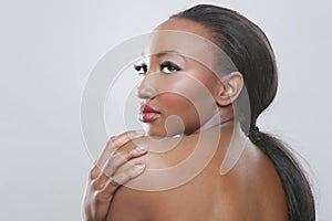 African American Woman With Beauty Makeup