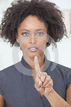 African American Woman Businesswoman Touchscreen photo