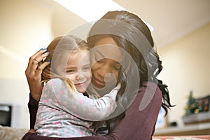 African American woman with child.