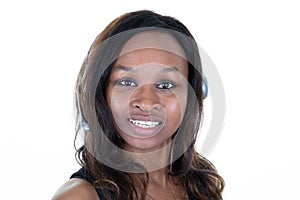 African american woman customer Service Agent Wearing Headset on white