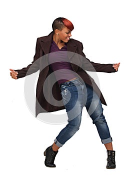 African American Woman Dancing to the Music