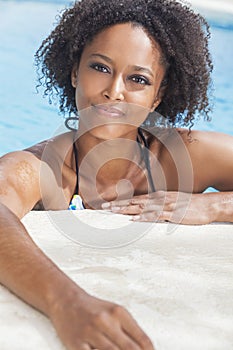 African American Woman Girl In Swimming Pool
