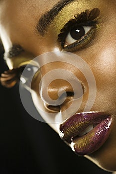 African American Woman With Highfashion Makeup