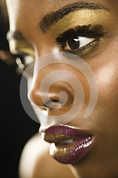 African American Woman With Highfashion Makeup