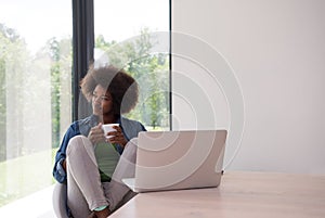 African American woman in the living room