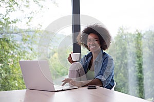 African American woman in the living room