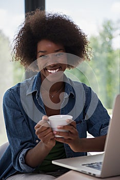 African American woman in the living room