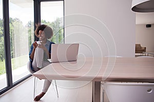 African American woman in the living room