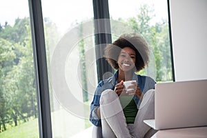 African American woman in the living room