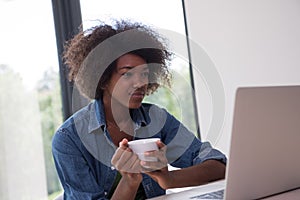 African American woman in the living room