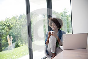 African American woman in the living room