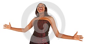 African American Woman Overjoyed about Something photo