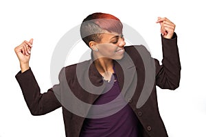 African American Woman Snapping her Fingers to Music