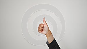 African american woman with thumb up over isolated white background