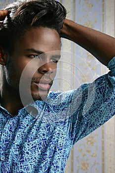 African american young handsome man portrait