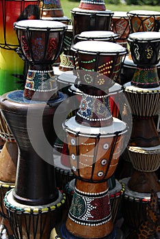 African art on drums