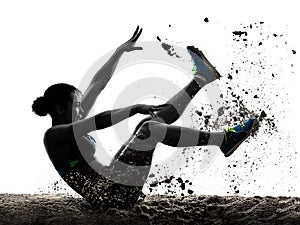 african athlete athletics long jump woman isolated white backgro