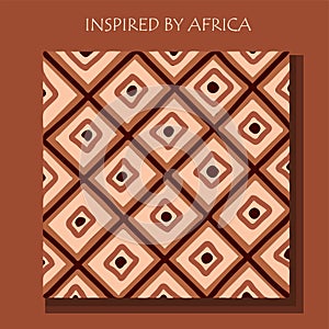 African background, flyer with grunge tribal traditional pattern. Conceptual design, Ethnic ornament. Warm browns. Trend