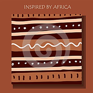 African background, flyer with grunge tribal traditional pattern. Conceptual design, Ethnic ornament. Warm browns. Trend