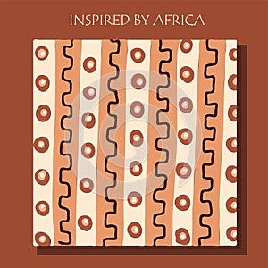 African background, flyer with grunge tribal traditional pattern. Conceptual design, Ethnic ornament. Warm browns. Trend