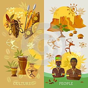 African banner Africa culture and traditions ancient tribes