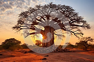 African Baobab (Adansonia) - Africa (Generative AI)
