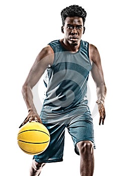 African basketball player young man isolated white background