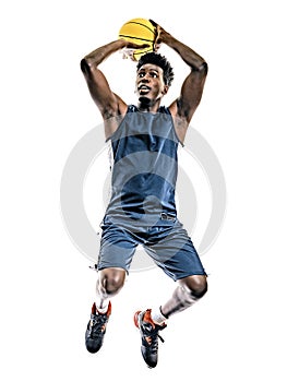 African basketball player young man isolated white background