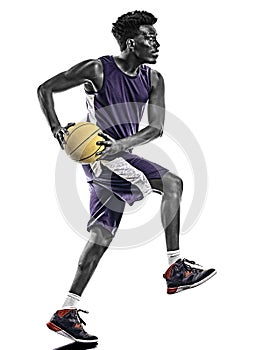 African basketball player young man isolated white background