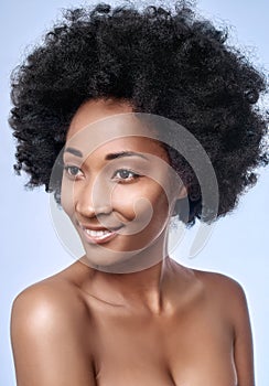 African black model smooth skin in studio