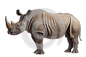 African black rhinoceros isolated on white