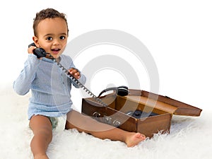 African boy on the phone