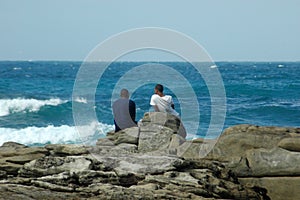 African boys by the sea