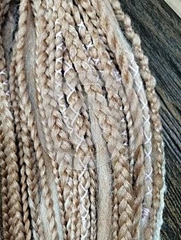african braids with kanekalon at close range