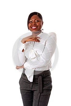 African business woman laughing