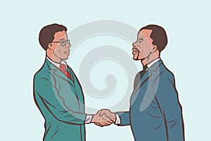 African businessmen handshake deal