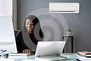 African Businesswoman Working In Office