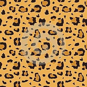 African cheetah, leopard fur vector seamless texture, fabric print