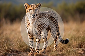 African cheetah standing in grass