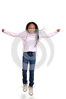 African child jumping in the air