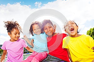 African children having fun outdoors in summertime