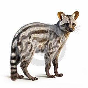 African civet isolated on white created with Generative AI