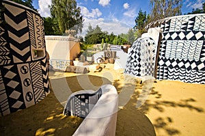 African clay huts at Zoo Safari, Dvur Kralove